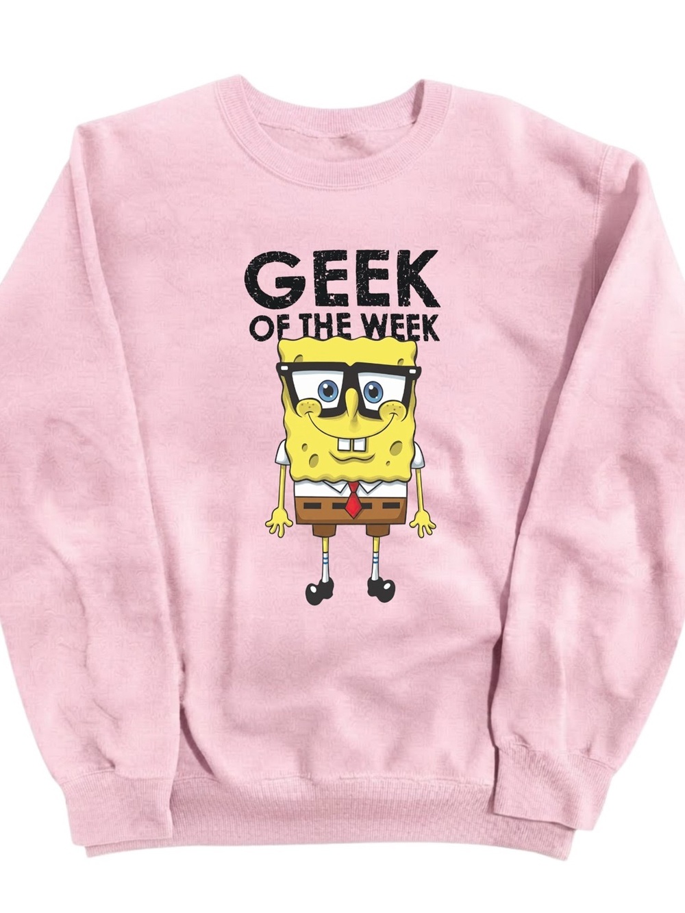 Gildan Pink "Geek of the Week" Sponge Character Sweatshirt
